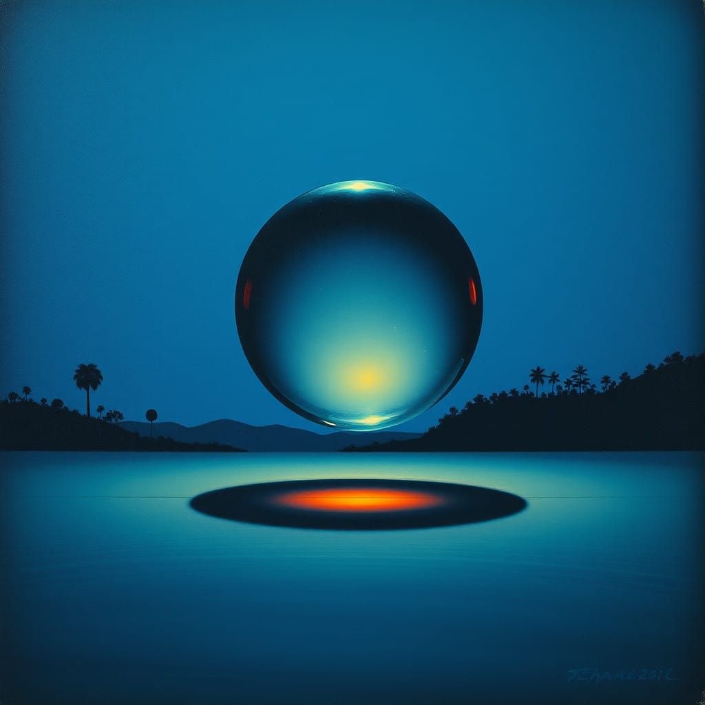 Luminous Orb Sails Through Ethereal Twilight