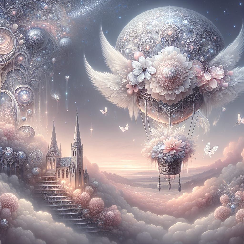 Ethereal Hot Air Balloon to a Crystal Paradise