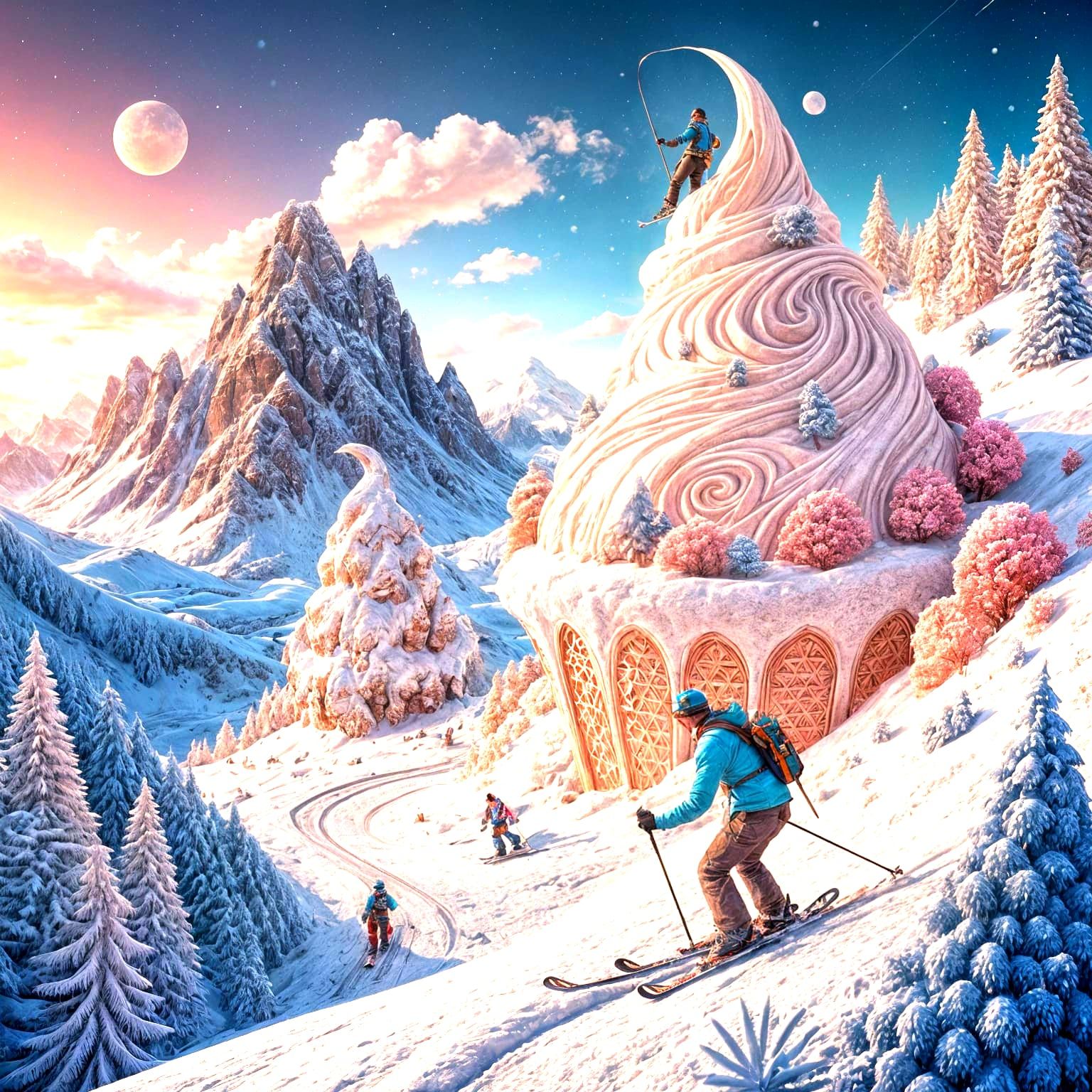 Skiing Down an Ice Cream Mountain