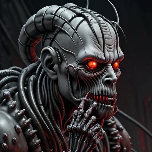 Haunting Cyberpunk Cenobite Concept Art