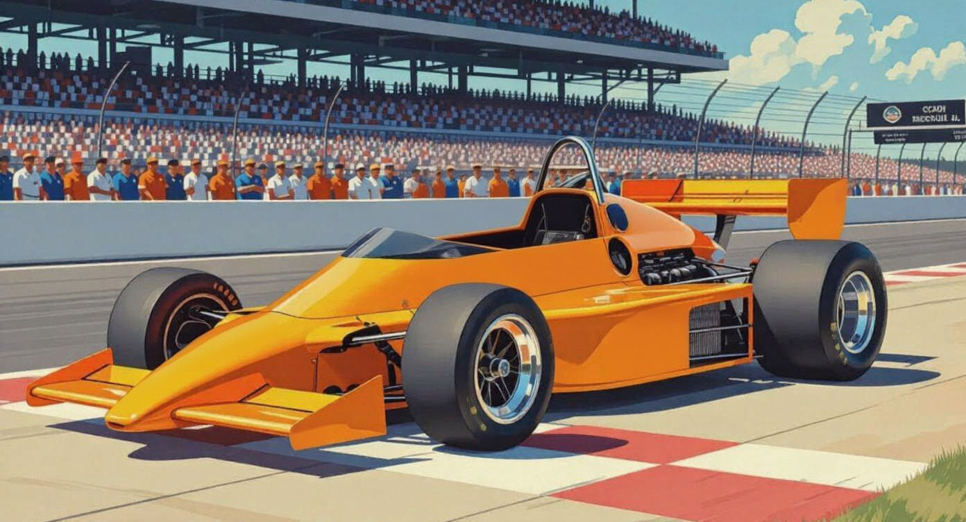 Indy 500 Race Car Driver in 1970s Acrylic Art