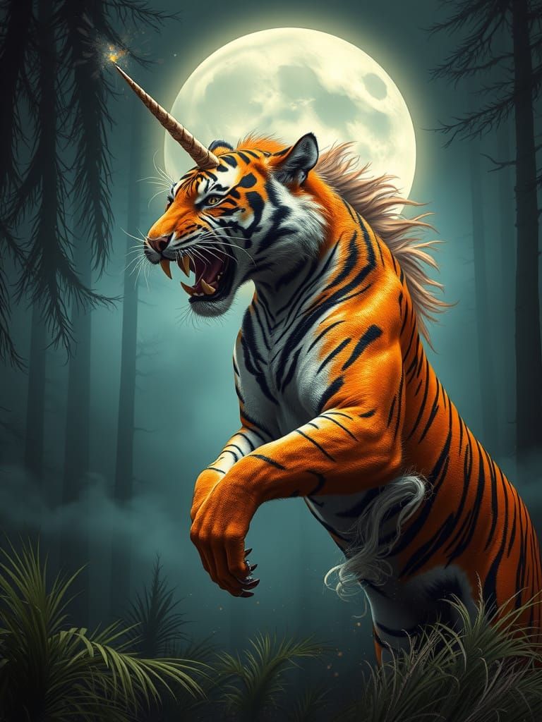 Roaring tiger unicorn hybrid