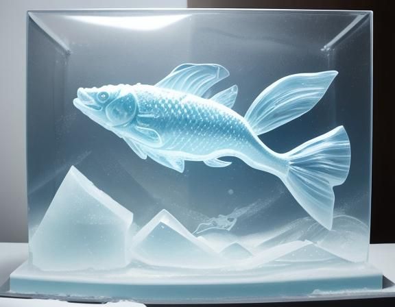 Icy Fish Leaps: A Frozen Sculpture