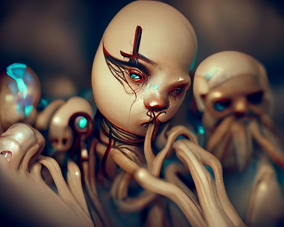 Unsettling Wax Voodoo Dolls Digital Artwork