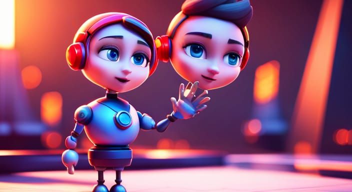 Chibi Femebot Doll in 3D Digital Art