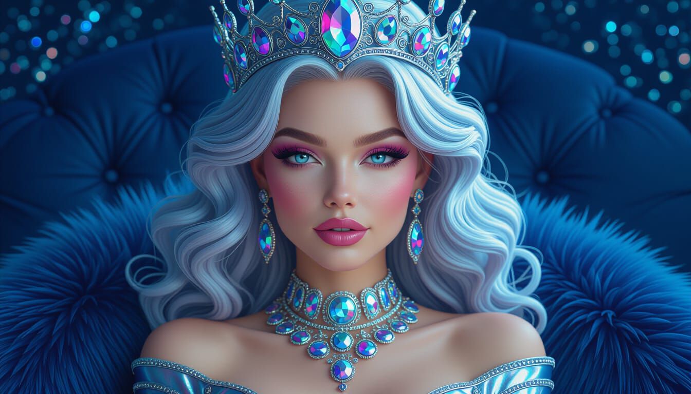 Regal Alien Princess in Hyper-Realistic Sci-Fi Style