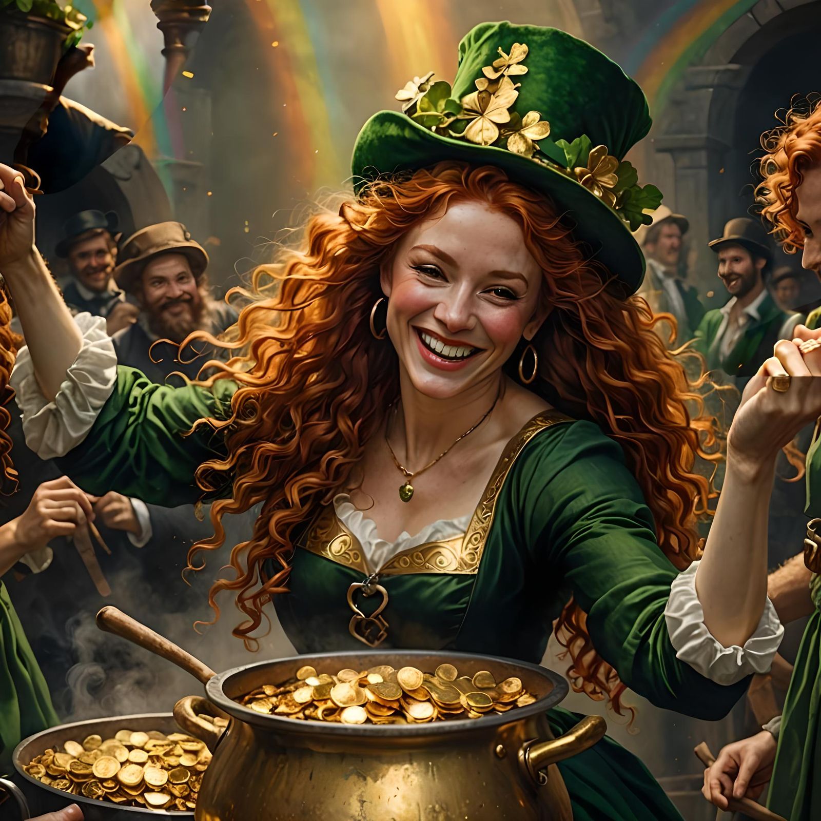 Lucky Irish Leprechaun Portrait in Delacroix Style