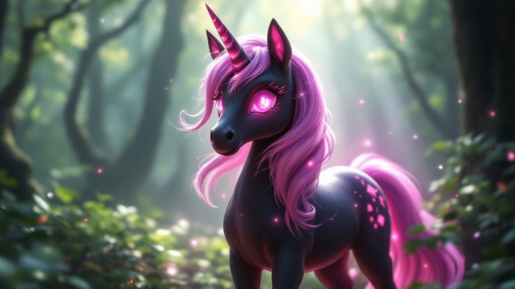 Mythic Unicorn Conquers Whimsical Forest