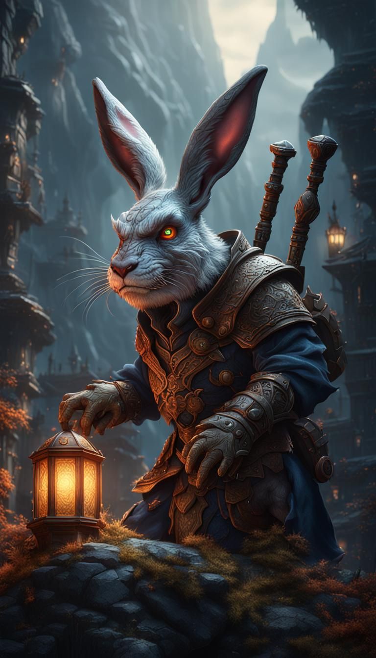 Detailed Wererabbit Fantasy Concept Art