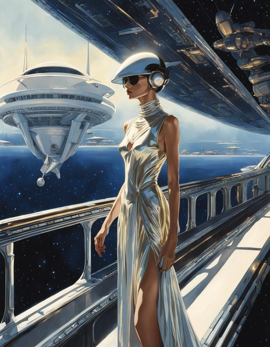 Surreal Alien Fashion Icon in Ethereal Starlight