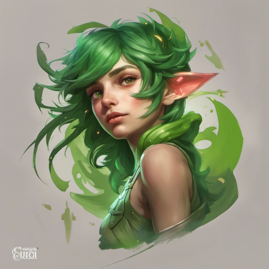 Kokiri Girl Portrait in Art Nouveau Style