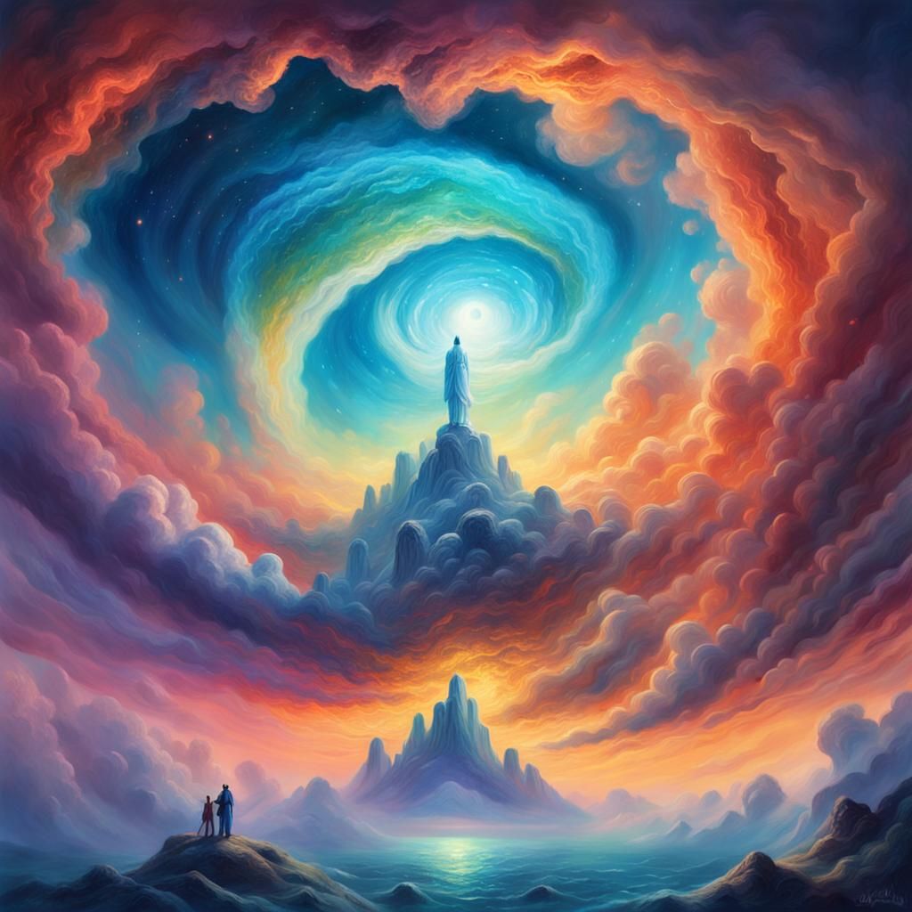 Interdimensional Spirit Creates Worlds: Cosmic Fantasy Art