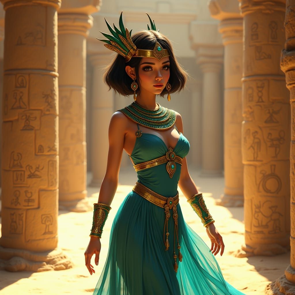 Egyptian Goddess Concept Art in Hyperrealistic Style