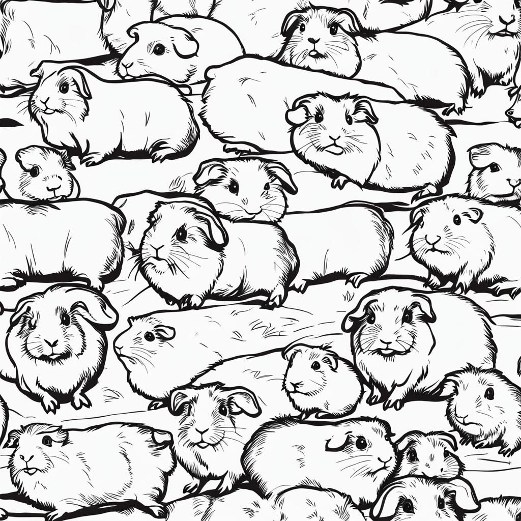 Guinea Pig Line Art Illustration