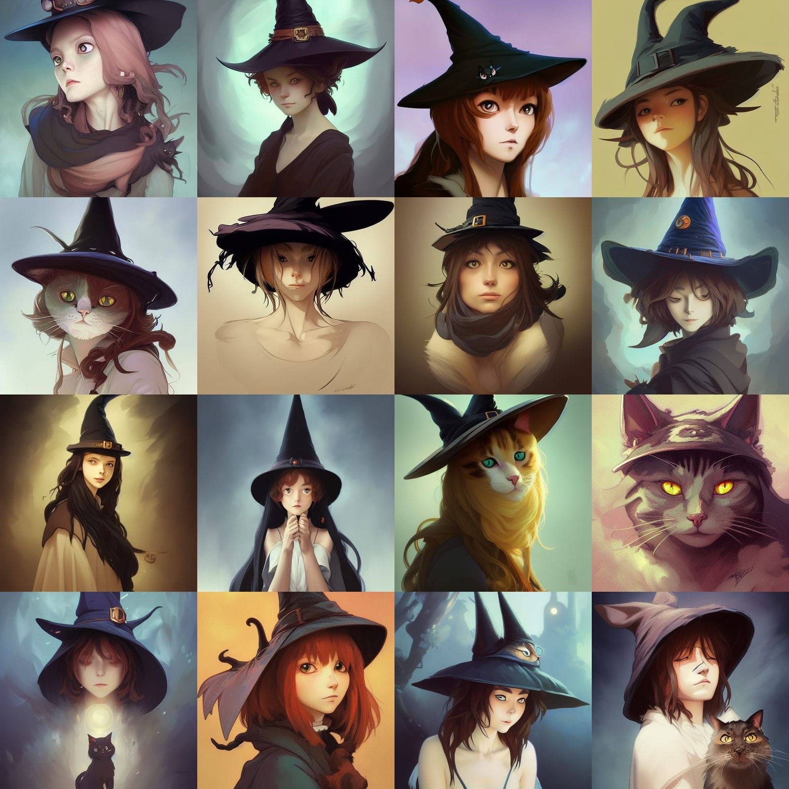 Cat in Witch Hat, Studio Ghibli Style