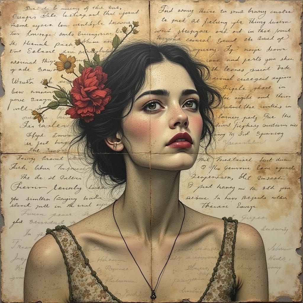 Whispers of forgotten love letters, scribbled in faded ink,