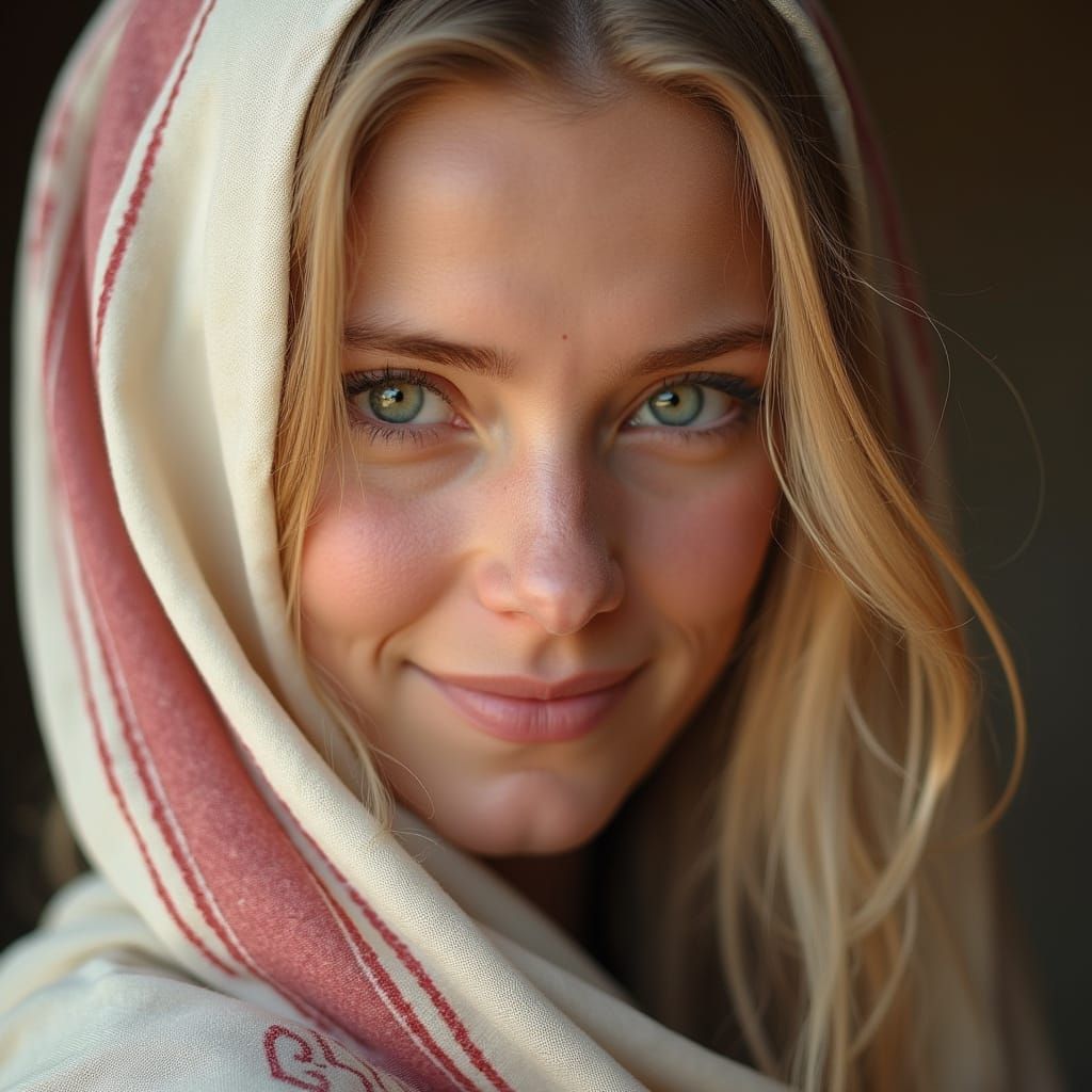 Ancient Israeli Woman in Traditional Veil