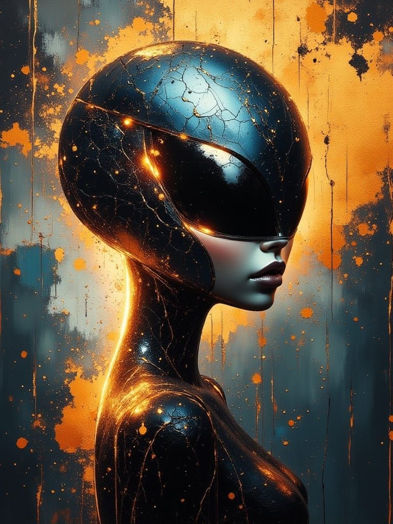 Elegant Alien Woman Portrait in Concept Art Style