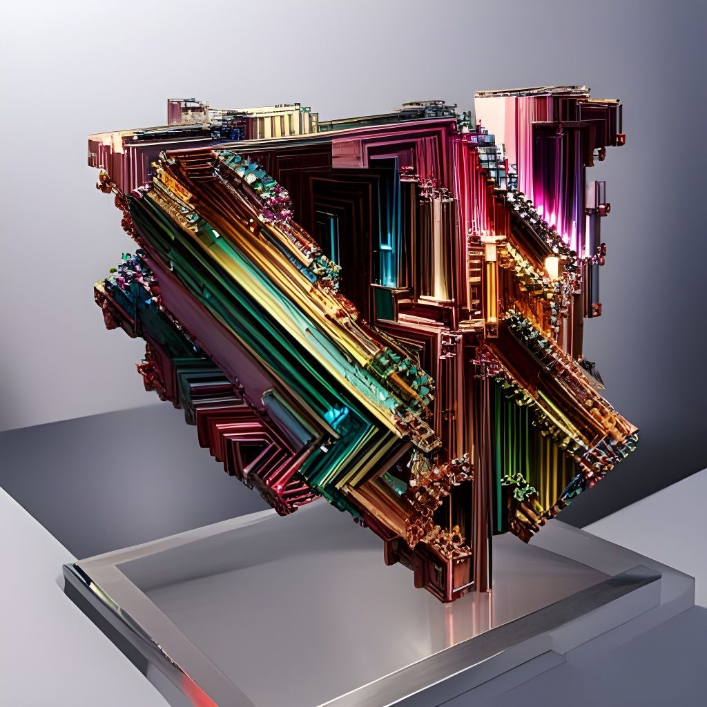 Abstract 3D Bismuth Geometric Art