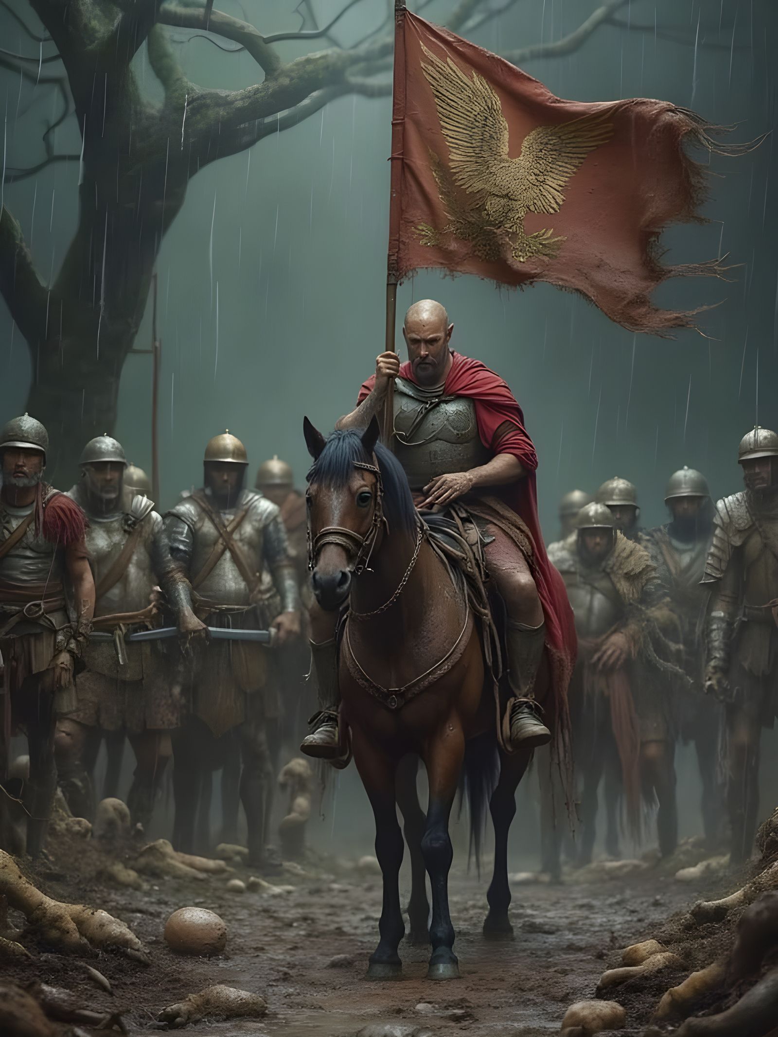 Roman Officer's Haunting Requiem in Darkened Germania