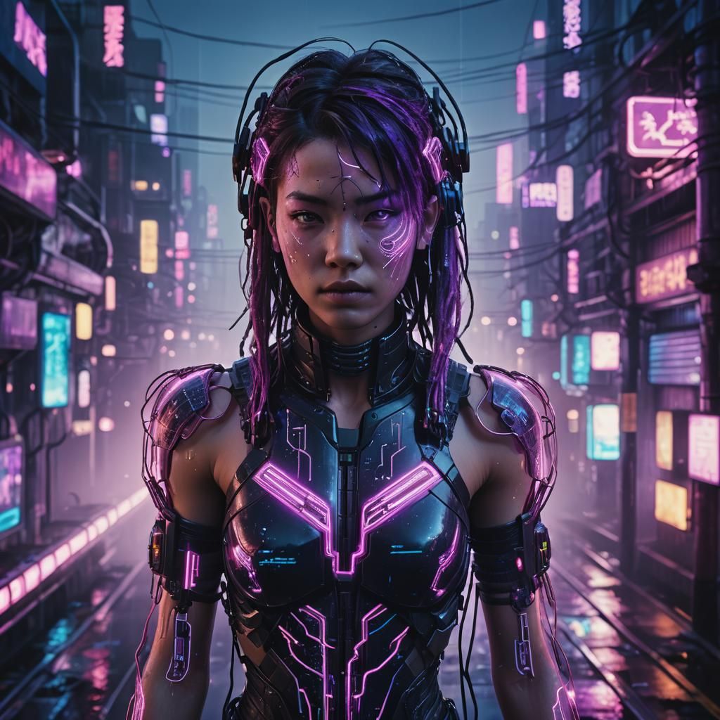 Gemini as Cyberpunk Overlord in Cityscape