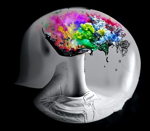 Colorful Abstract Mind in Paint Splatters