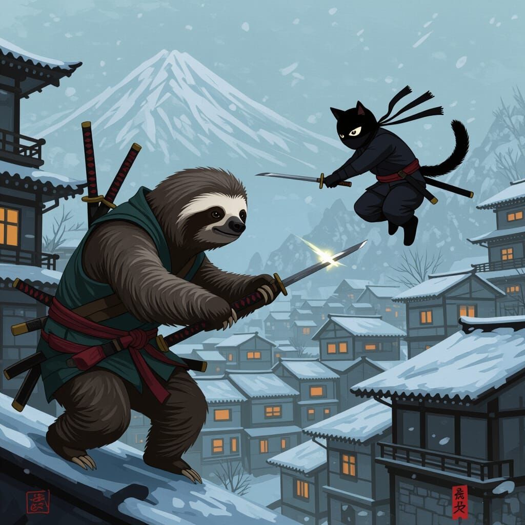 Animals as Ninja Assassins in Cinematic Style