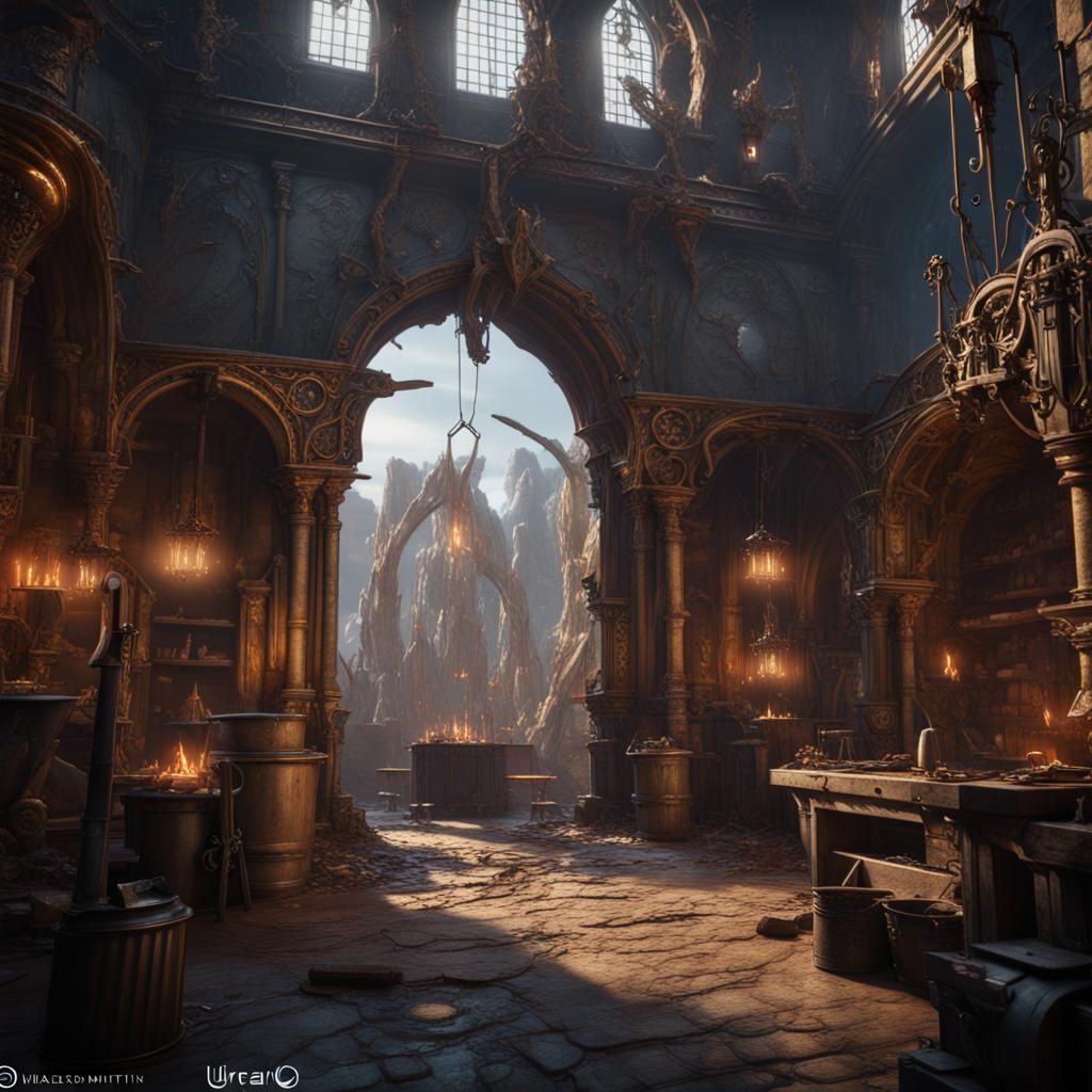 Archangel Michael: Blacksmith in Detailed Matte Painting