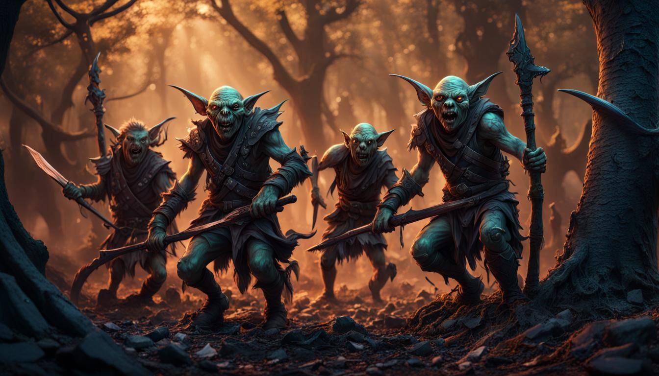 Evil Goblin Raiding Party in Dead Forest