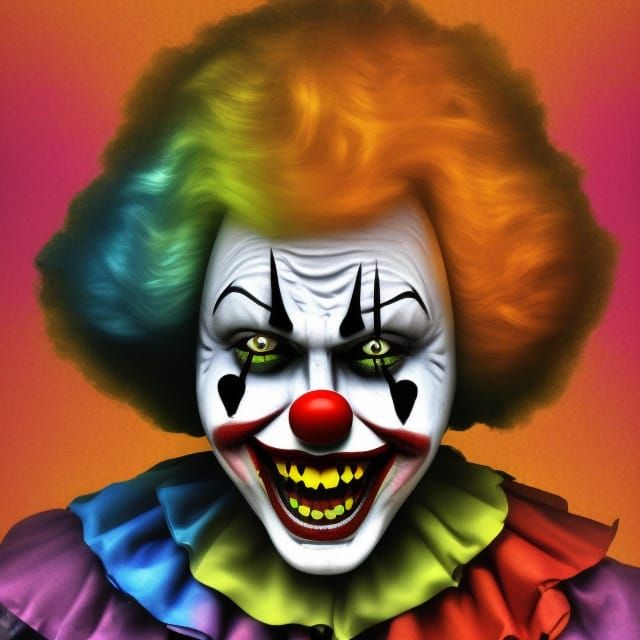 Psychedelic Killer Clown in Vivid Colors