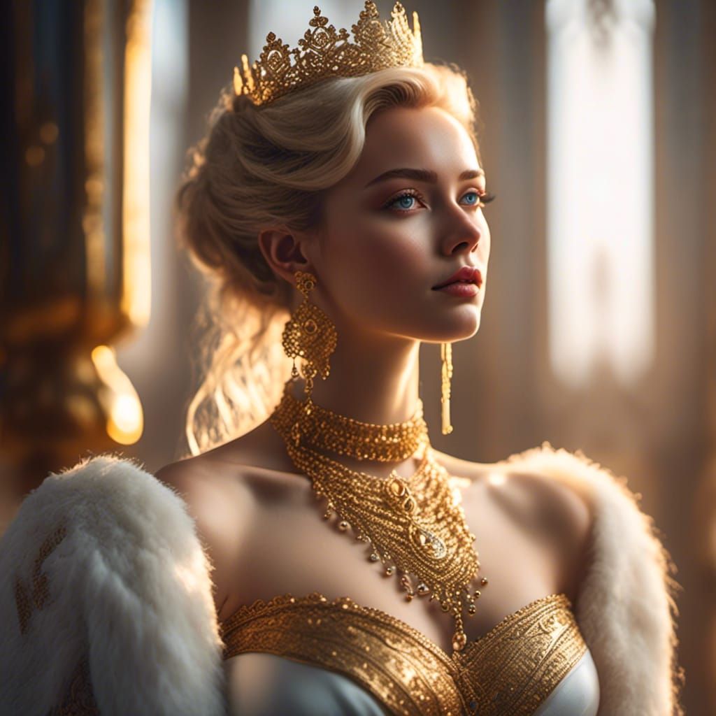 Golden Hour Princess Portrait, 8k Concept Art