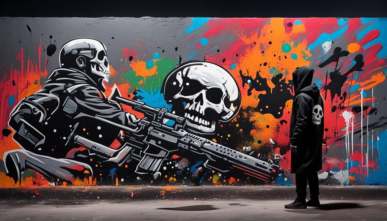 18th Century Soldier in Graffiti Art Style