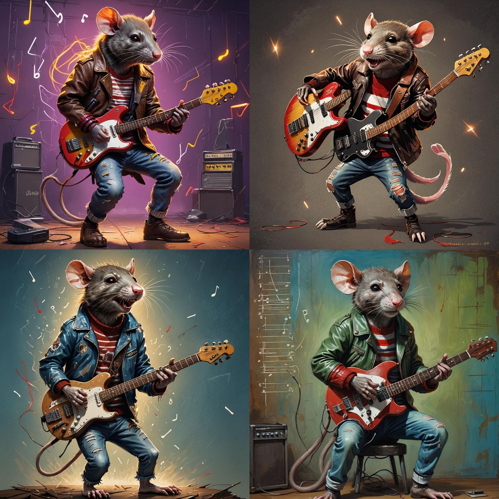 Rock and Roll Rat Plays Guitar