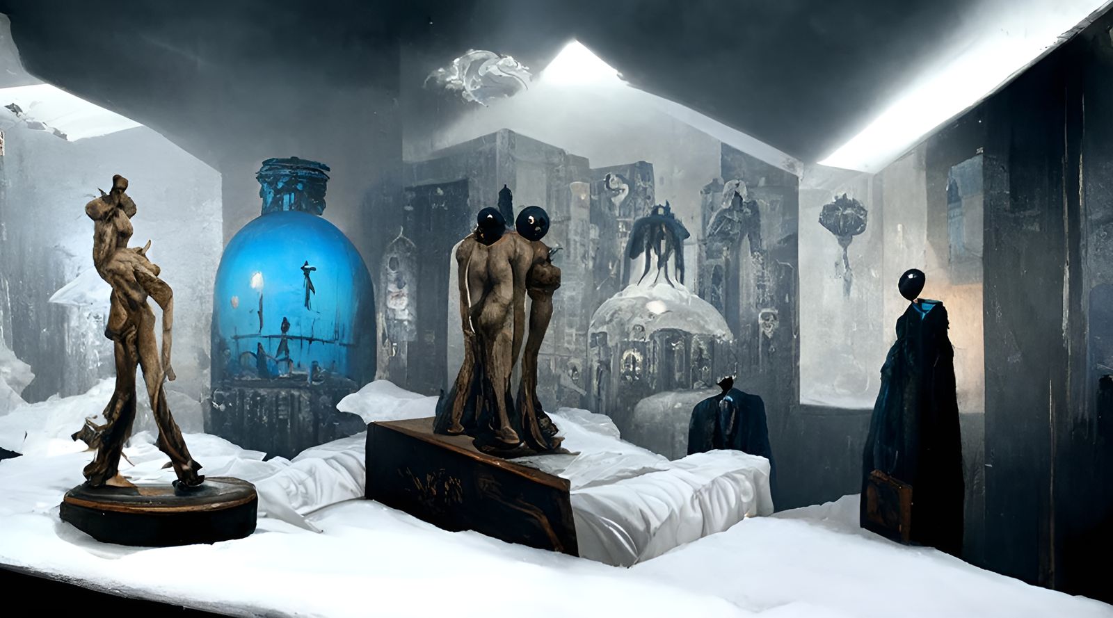 Dionysian Cult Gathering in Film Noir Style