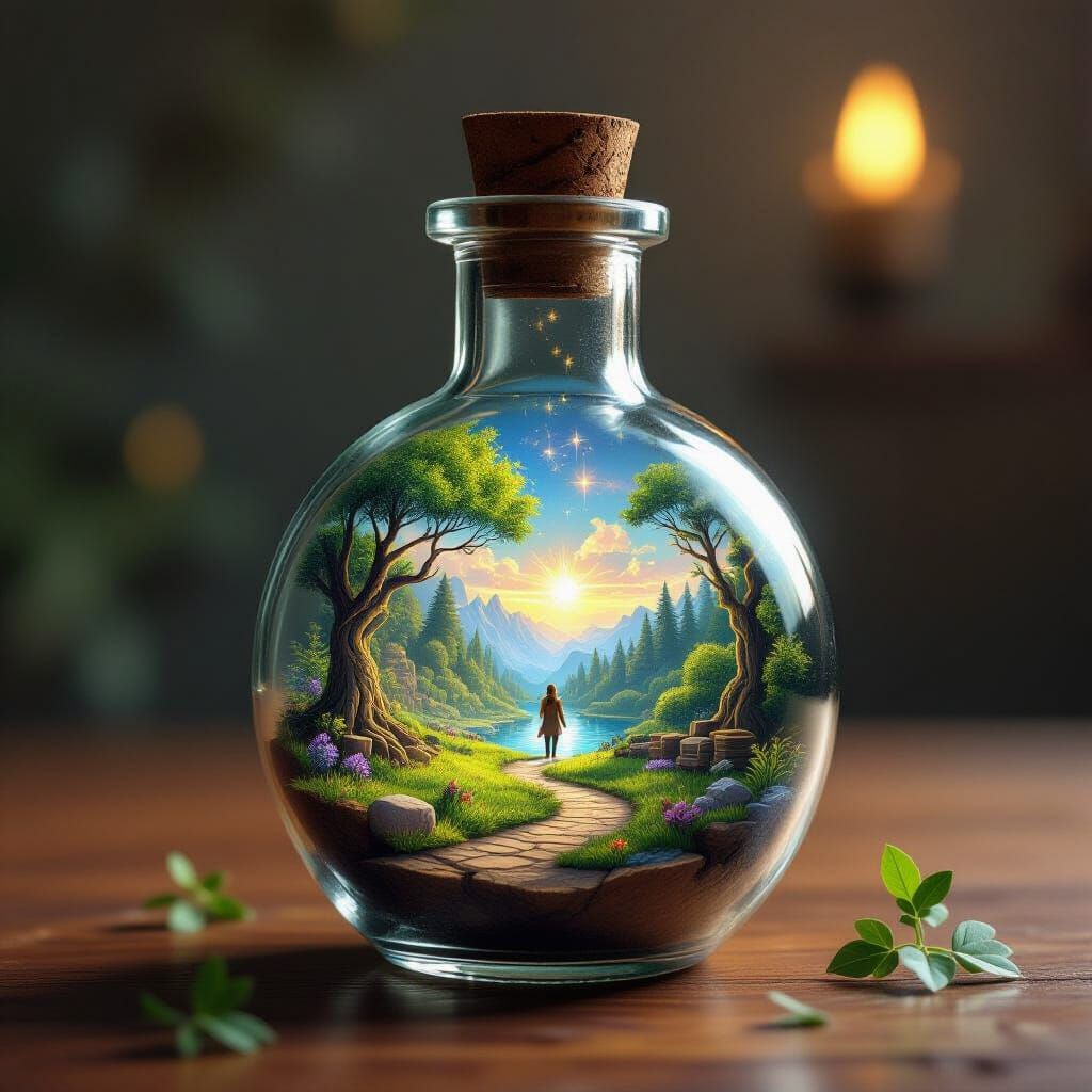 Tiny World Portal Potion Bottle