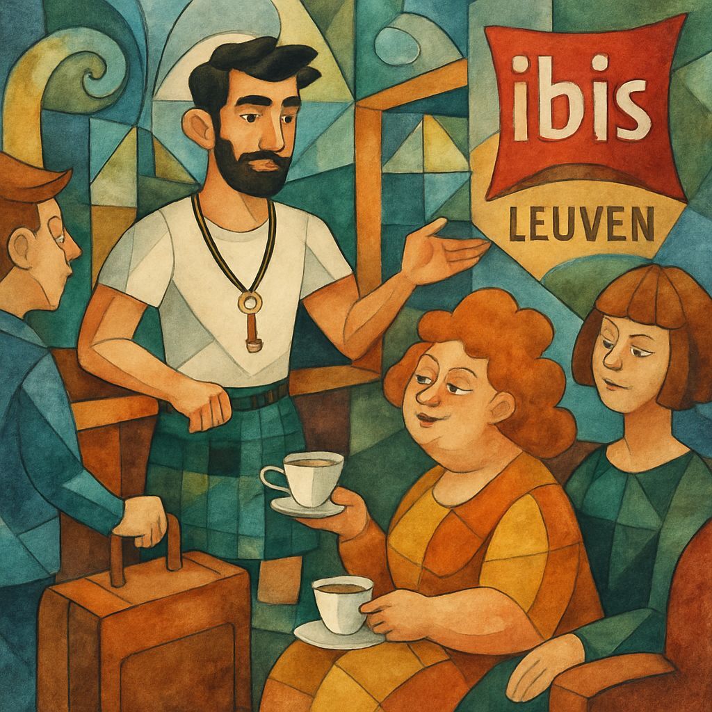 Cubist Hotel Reception in Seuss Style