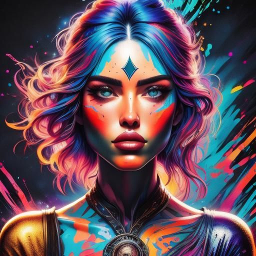 High Saturation Pop Art Portrait in 8k