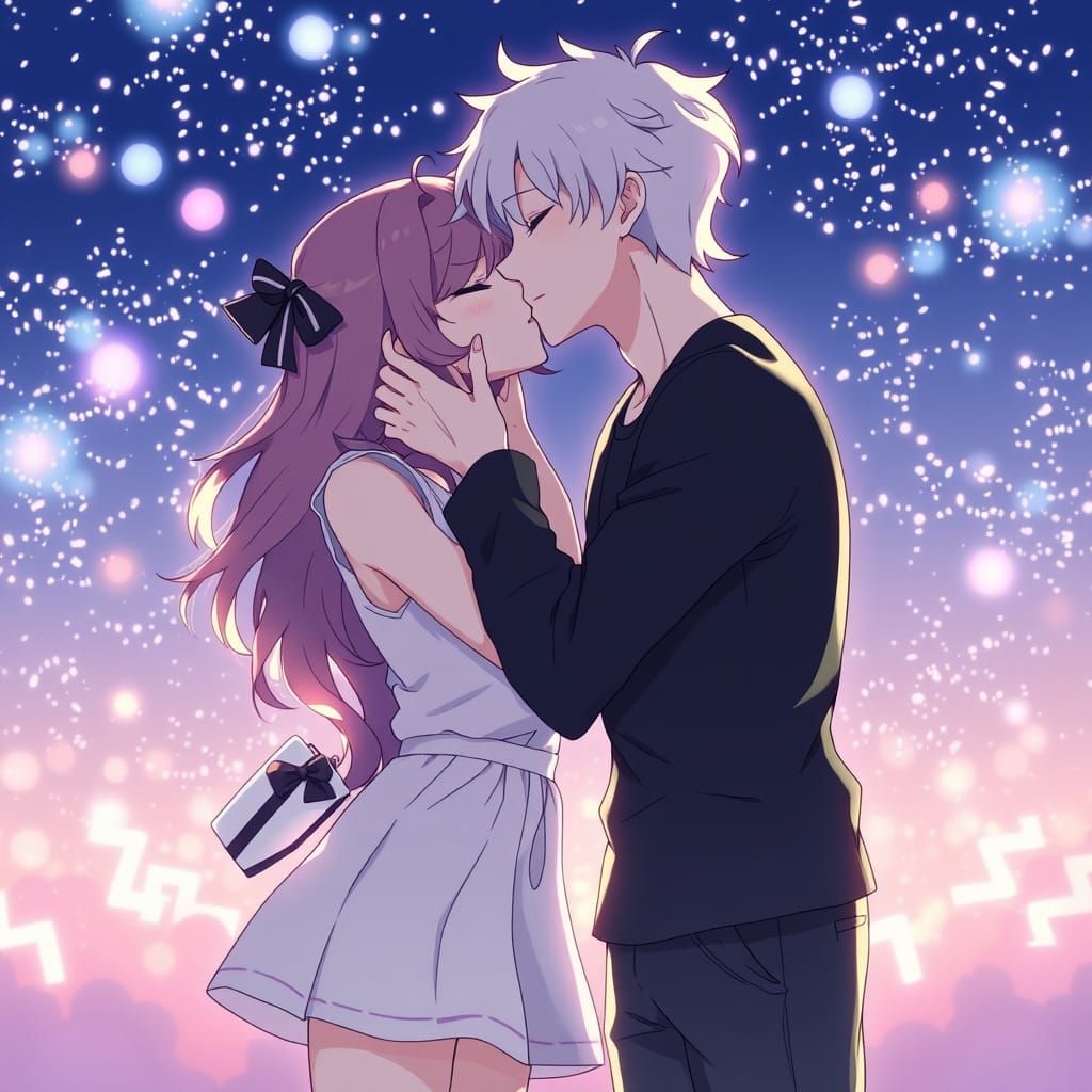 Charming Anime Couples Sharing Sweet Kisses