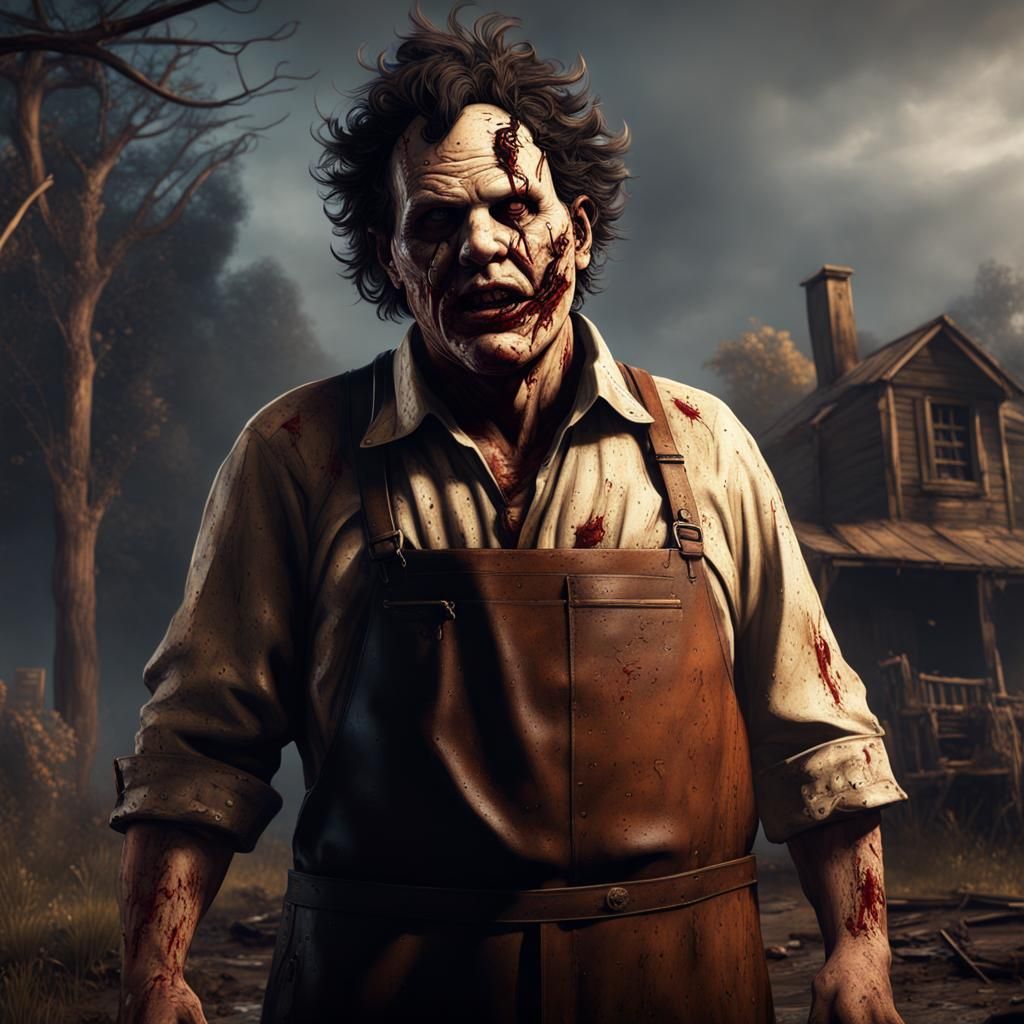 Detailed Matte Painting of Leatherface in 8K