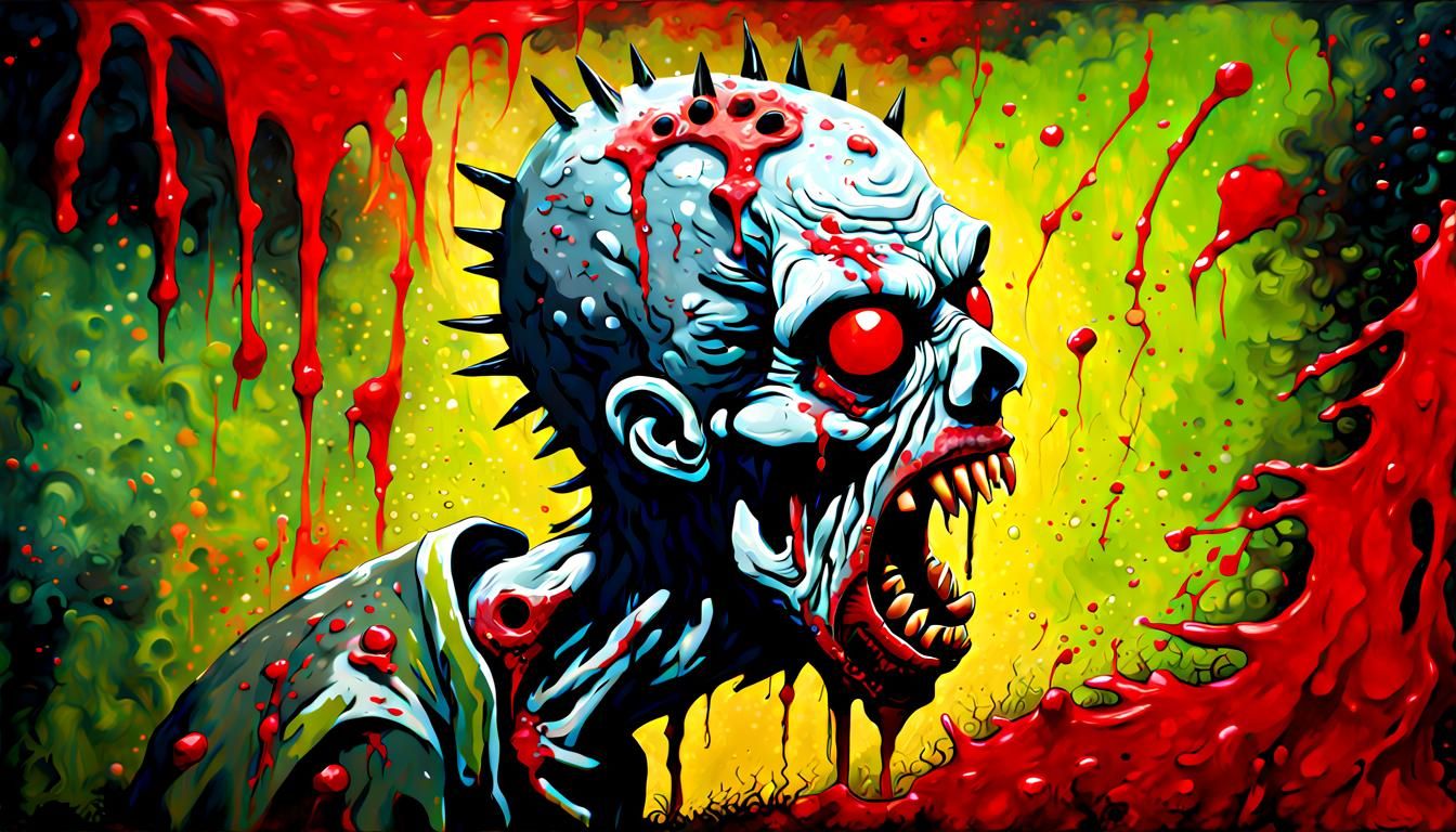 Voodoo Zombie Transformation with Acrylic Paint Texture