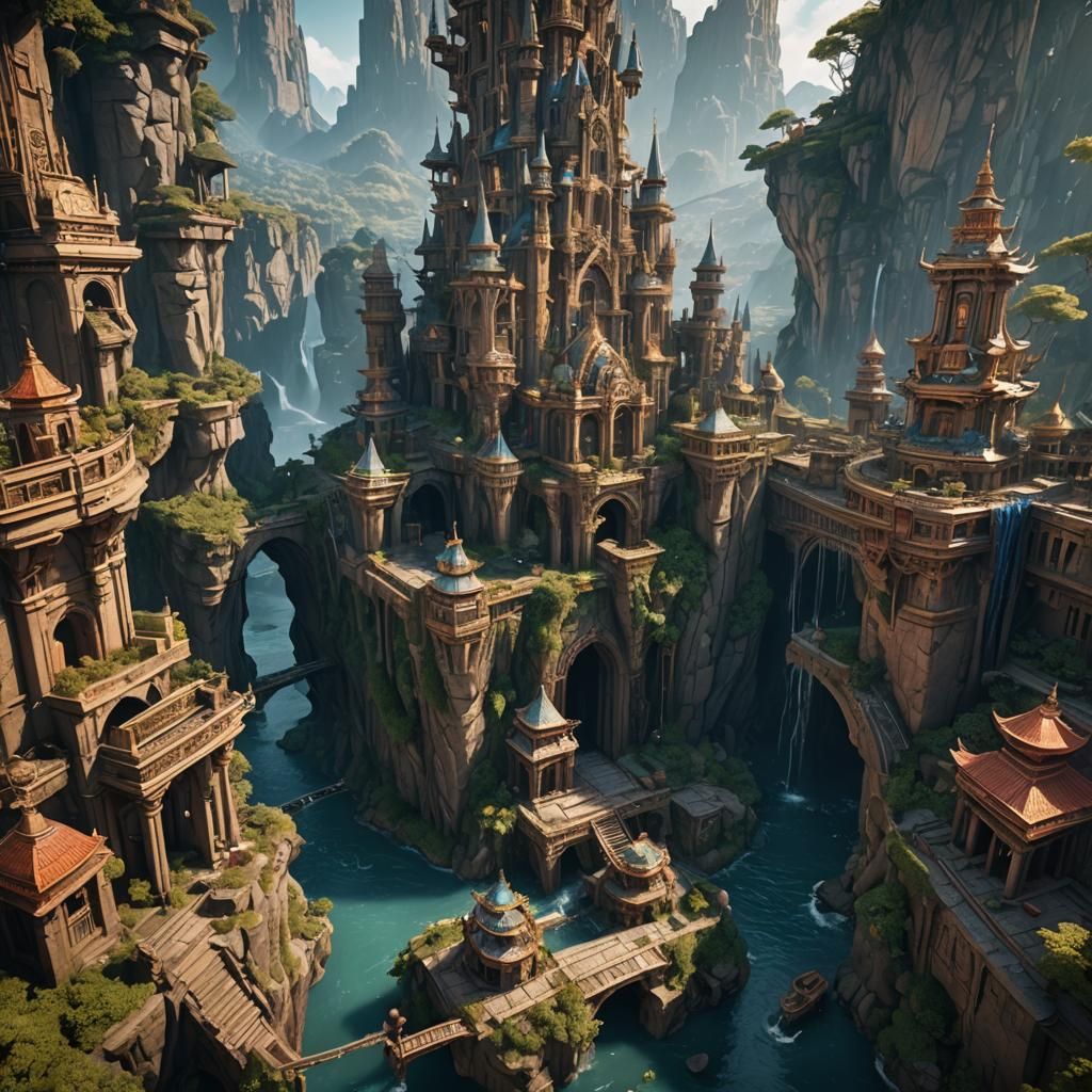 Akhondi AI Generates Fantastical Detailed Matte Painting