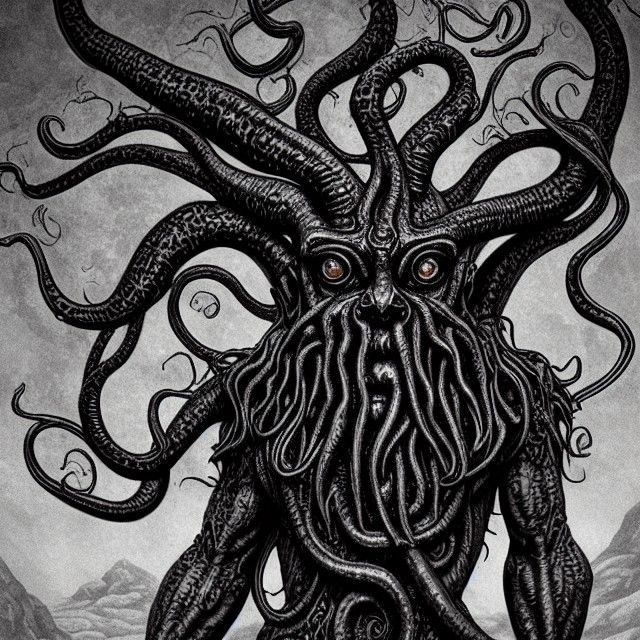 Ancient Godlike Creature in Lovecraft Style