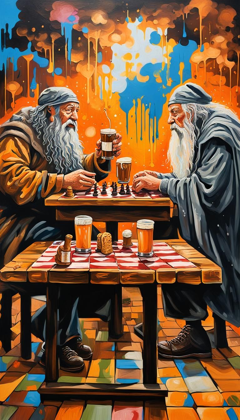 Gandalf and Gimli in Irish Bar: Graffiti Art