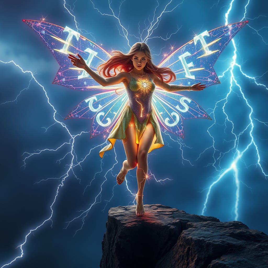 Storm Fairy Ablaze with Comic Sans Lightning