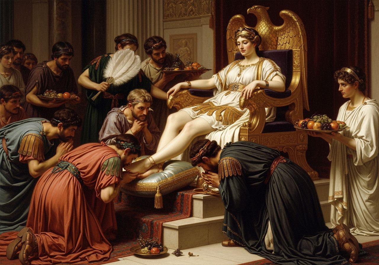 Roman Empress on Gold Eagle Throne, Classical Style