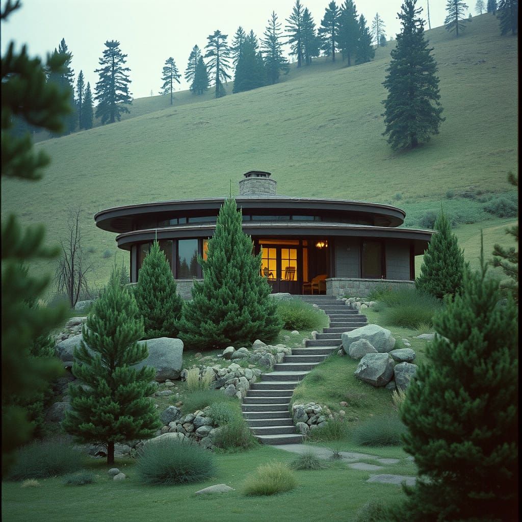 Earth-Sheltered Masterpiece in the Style of Frank Lloyd Wrig...