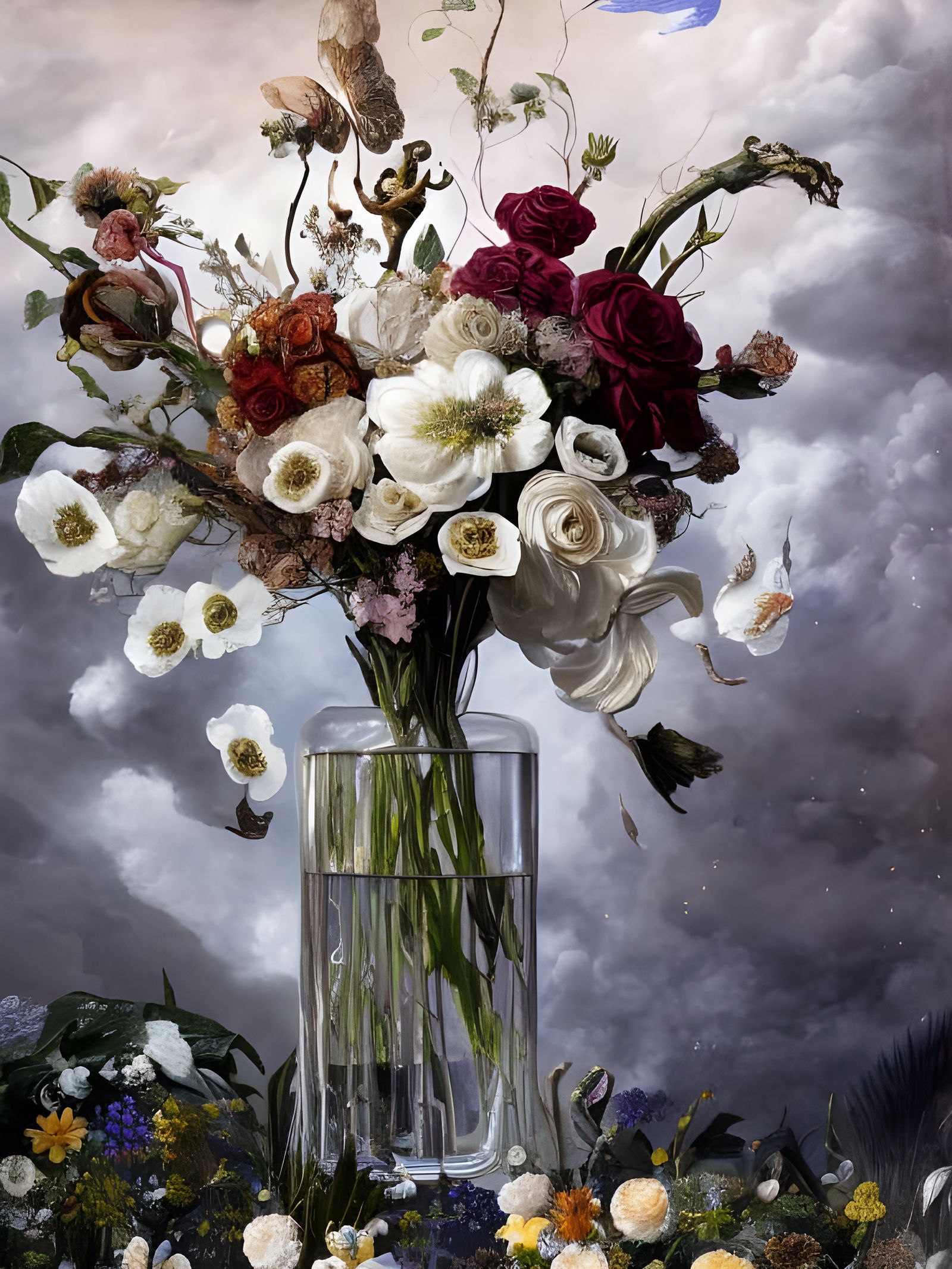 Intricate Flower Bouquet in Fantasy Digital Painting