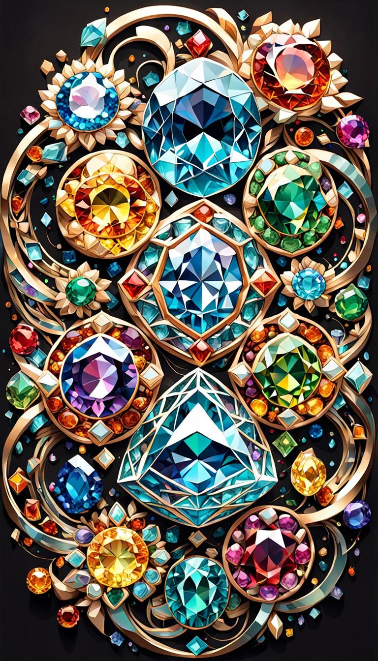 Gem Fusion: An Intricate Art Piece