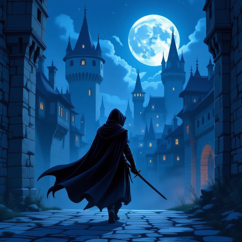 Walking the night city streets