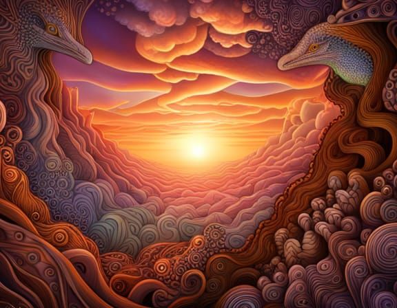 Harmonic Australian Flora and Fauna with Fractal Patterns